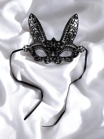 Masque Lapin Noir Dentelle | Dantel Kedi Maske