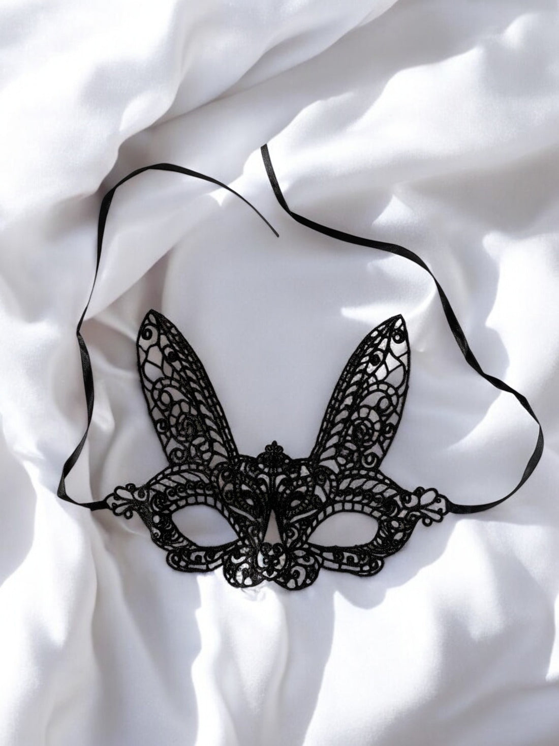 Masque Lapin Noir Dentelle | Dantel Kedi Maske